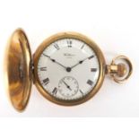Gentleman's Waltham gold plated full hunter pocket watch, the movement numbered 17213962, 5cm in