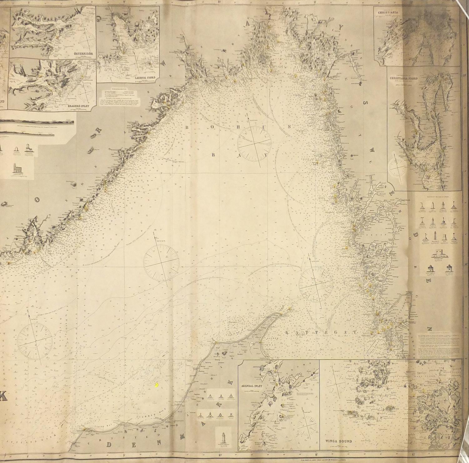 Three 19th century Nautical Charts comprising Kattegat compiled from recent Danish surveys published - Image 9 of 13