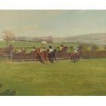 Ruth Gibbons - Vale of Lune Point-To-Point, oil on canvas, The Tryon Gallery label verso, mounted