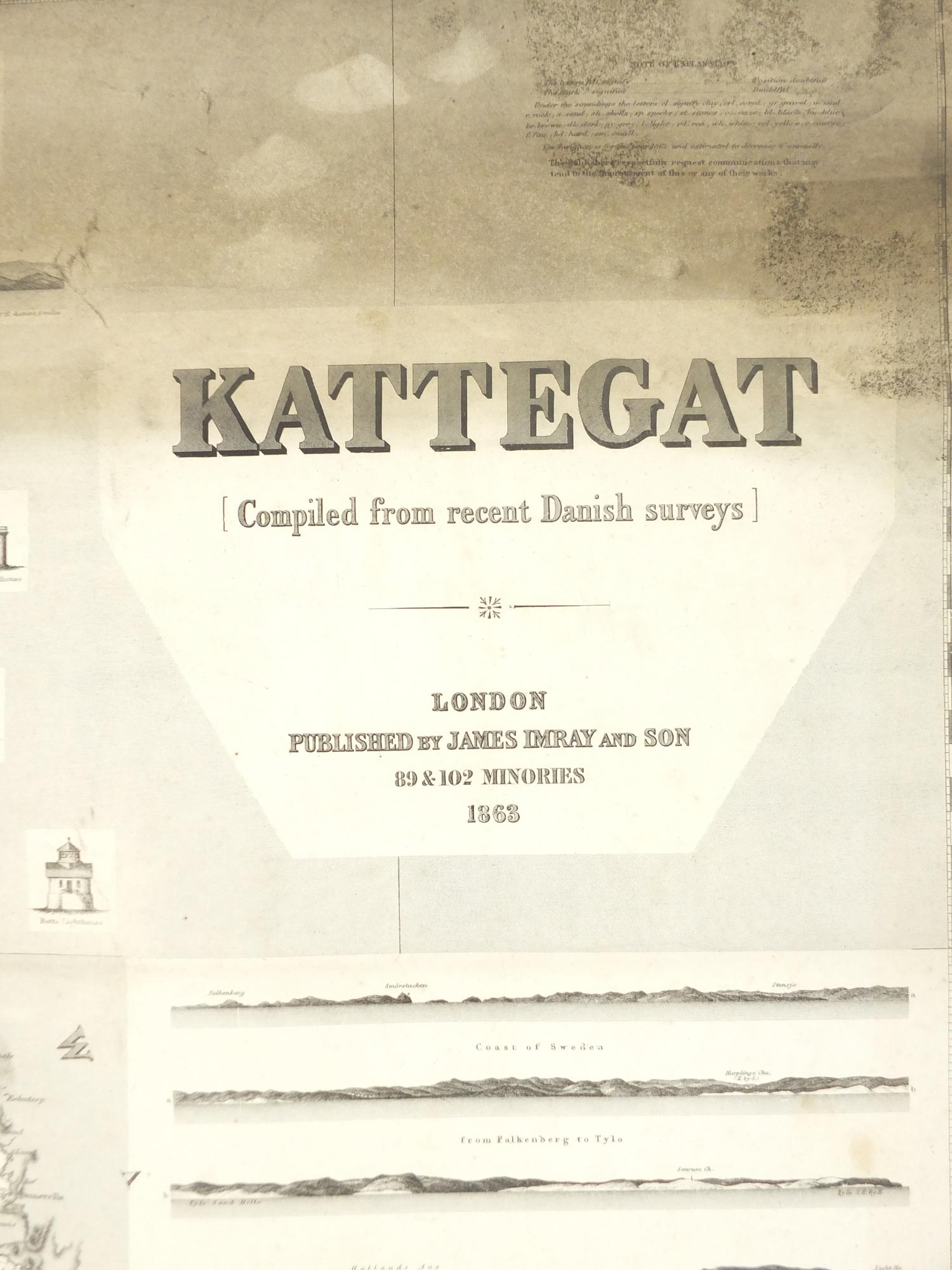 Three 19th century Nautical Charts comprising Kattegat compiled from recent Danish surveys published - Image 11 of 13