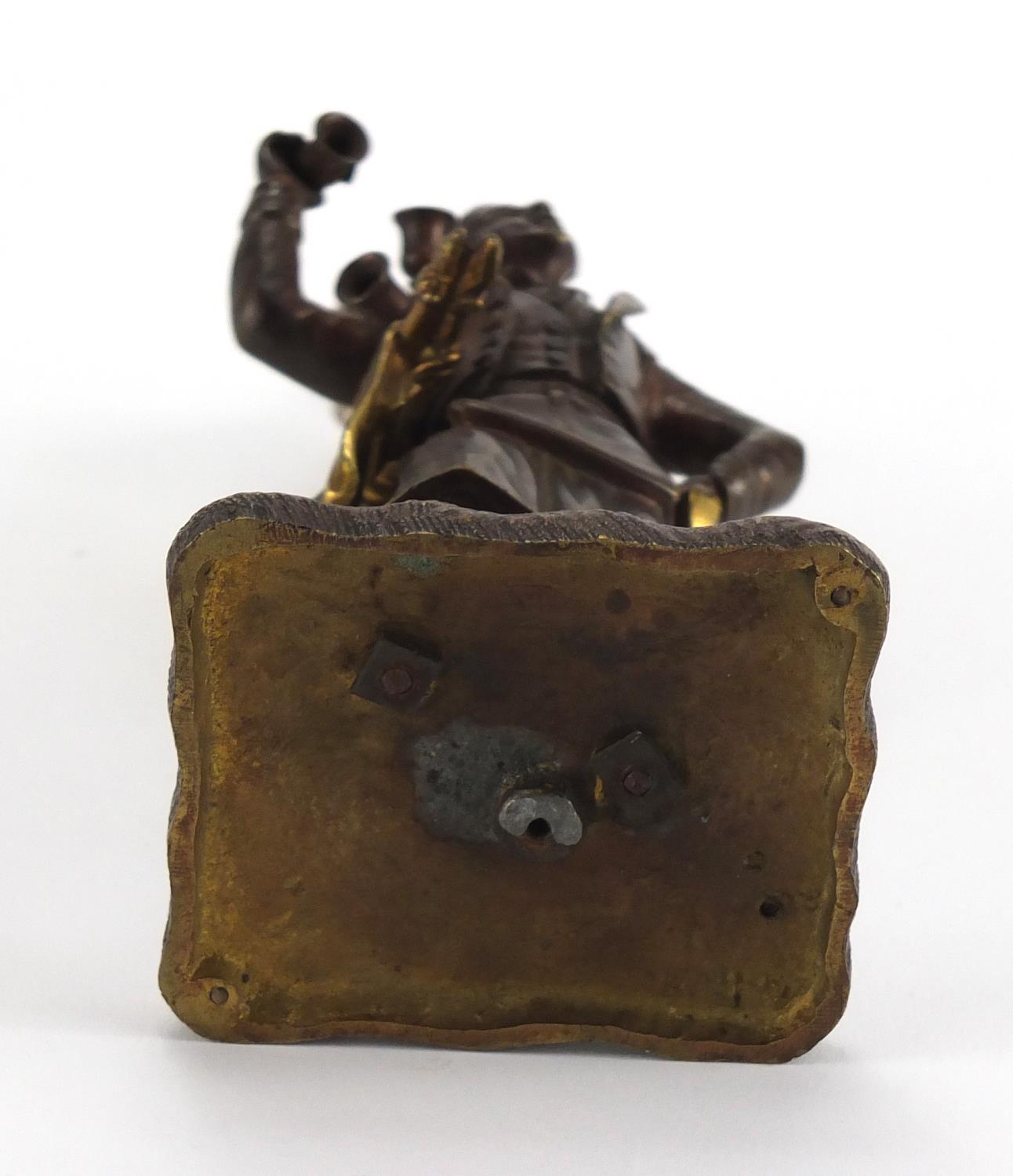 19th century gilt and patinated bronze pedlar vesta, 19cm high :For Further Condition Reports Please - Image 6 of 6