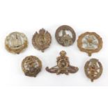 British Military cap badges including Hampshire, Royal Engineers, Northamptonshire, York and