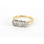 18ct gold diamond three stone ring, size L, approximate weight 2.8g :For Further Condition Reports