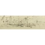 Frank Short - Fishing boats at Polperro 1888, pencil signed etching, Tom Craig receipt verso,