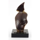 Dawn Warre - Modernist bronze sculpture, Wind Blown, limited edition 1/6, with Alwin Gallery receipt
