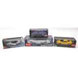 Four die cast vehicles with boxes, scale 1:18, including Sun Star Limousine and two Hot Wheels : For