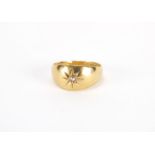 18ct gold diamond Gypsy ring, size K, approximate weight 2.4g : For Further Condition Reports Please