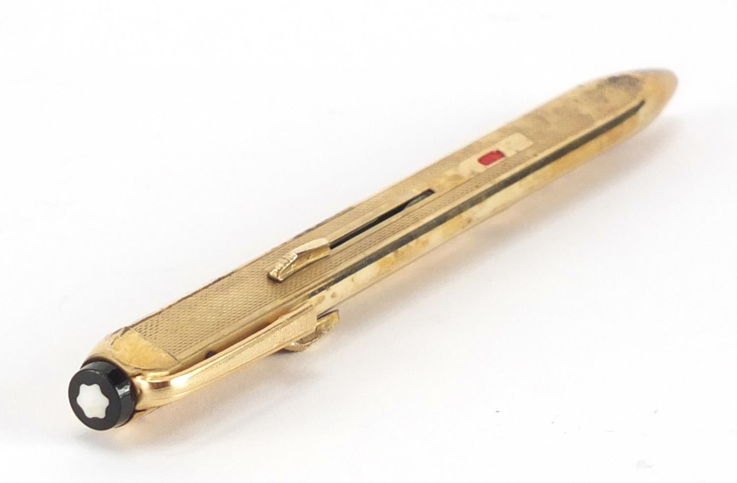 Monte Blanc gold plated pen with triangular body and case :For Further Condition Reports Please - Image 2 of 5