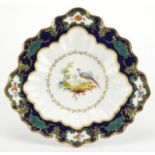 19th century Royal Crown Derby triangular shallow dish, retailed by Phillips of London factory marks