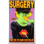 Frank Kozik - Surgery, pencil signed print, limited edition 39/375, mounted and framed, 87cm x