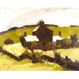 Welsh landscape, oil on board, bearing a monogram K W, framed, 50cm x 39cm : For Further Condition