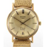 Gentleman's 9ct gold Rotary Incabloc wristwatch with date dial, 3.2cm in diameter :For Further