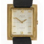 Gentleman's 9ct gold Avia Incabloc wristwatch, with square dial, the case numbered 7922 :For Further