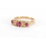 9ct gold ruby and diamond ring, size L, approximate weight 2.4g : For Further Condition Reports
