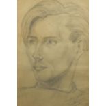 Portrait of a young male, pencil sketch, bearing an indistinct signature and inscribed London 13/