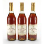 Three bottles of Harvey's Fine Champagne Cognac : For Further Condition Reports Please Visit Our