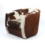 Contemporary horsehide tub chair, 75cm high : For Further Condition Reports Please Visit Our