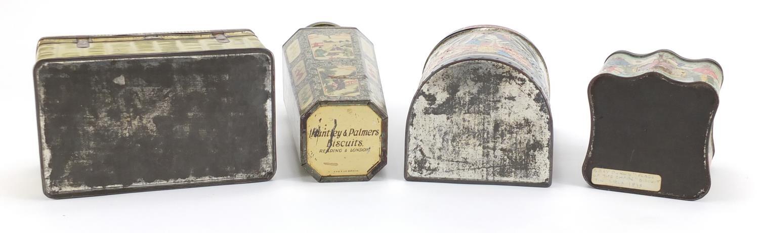 Four vintage biscuit tins, including a Huntley & Palmers example in the form of a Chinese vase - Image 5 of 7