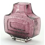 Whitefriars aubergine TV vase, designed by Geoffrey Baxter, 17cm high :For Further Condition Reports