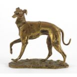 19th century French bronze desk paper clip in the form of a greyhound by Maison Alphonse Giroux,