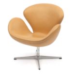 Arne Jacobsen design swan chair, 75cm high : For Further Condition Reports Please Visit Our Website