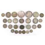 British and World coinage, some silver including 1887 and 1889 crowns, approximate weight 207.0g :