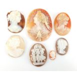 Eight cameo panels including Three Graces, the largest 5.5cm in length :For Further Condition