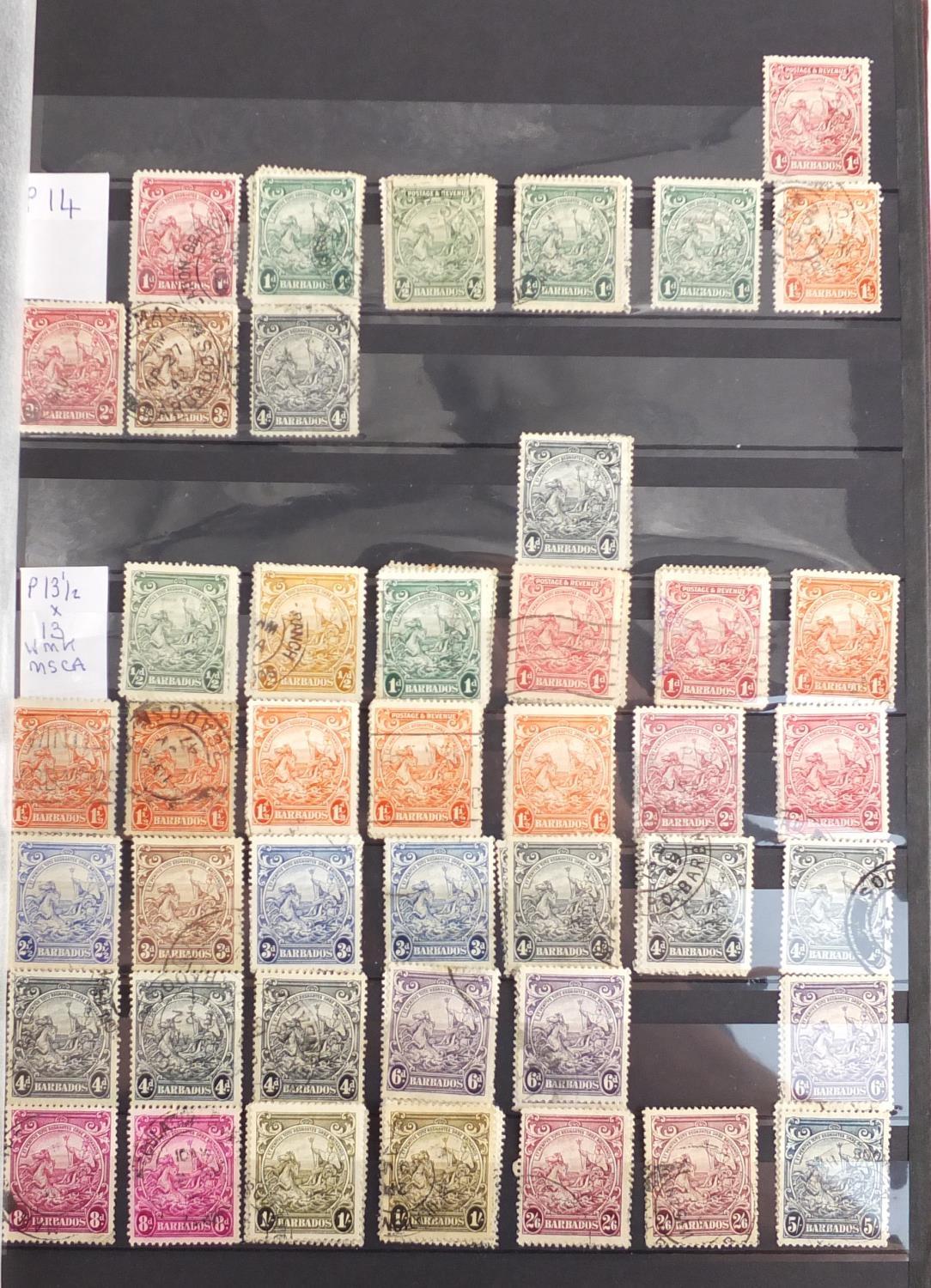 Mid 19th century and later Barbados stamps, various denominations, some mint unused, arranged in a - Image 4 of 10