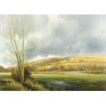 Frank Wootton - Windover Hill after a storm, Sussex, oil on canvas, inscribed verso, mounted and