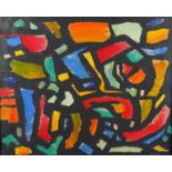 Abstract composition, oil on canvas, bearing a signature and inscription Genrie Benmer verso,