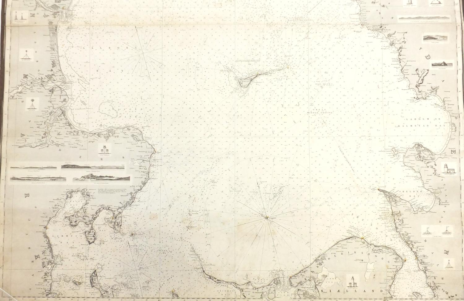 Three 19th century Nautical Charts comprising Kattegat compiled from recent Danish surveys published - Image 13 of 13