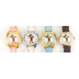 Four vintage ladies mickey Mouse wristwatches with moving hands, each 2.3cm in diameter :For Further
