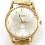 Gentleman's 9ct gold Accurist wristwatch, the case numbered 286745, 3.5cm in diameter :For Further