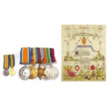 British Military World War I and II medal group, together with hand coloured Cape Times Limited