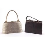 Two vintage snake skin handbags, the largest 32cm wide : For Further Condition Reports Please