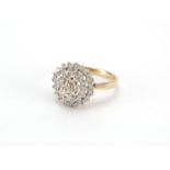 9ct gold diamond four tier cluster ring, size M, approximate weight 3.5g : For Further Condition