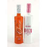 70cl bottle of Nelson's rhubarb and custard gin and a 70cl bottle of Chase Marmalade vodka : For