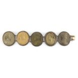 Victorian Lava cameo classical bust bracelet, 18cm in length, approximate weight 69.4g :For