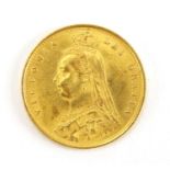 Queen Victoria 1887 gold shield back half sovereign :For Further Condition Reports Please Visit