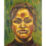 Portrait of a South African female, oil on board, bearing a signature P Reller and inscription
