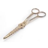 Pair of Georgian silver grape scissors, by Charles Rawlings, London 1820, 8cm in length, approximate