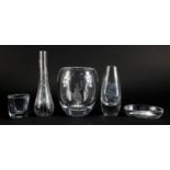 Swedish etched glassware including Orrefors and Stromberg, the largest 19cm high : For Further