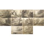 Thomas Gainsborough RA - Folio of eleven black and white etchings, limited edition 15/75 numbered