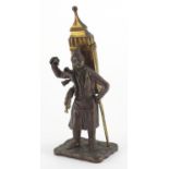 19th century gilt and patinated bronze pedlar vesta, 19cm high :For Further Condition Reports Please