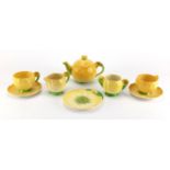 Carlton Ware yellow buttercup tea for two comprising teapot, milk jug, sugar bowl and two cups