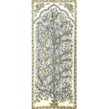 Cashmere hand stitched William Morris design tree of life rug, 178cm x 74cm : For Further