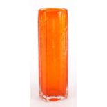 Whitefriars tangerine Tubular glass vase, designed by Geoffrey Baxter, 30cm high :For Further