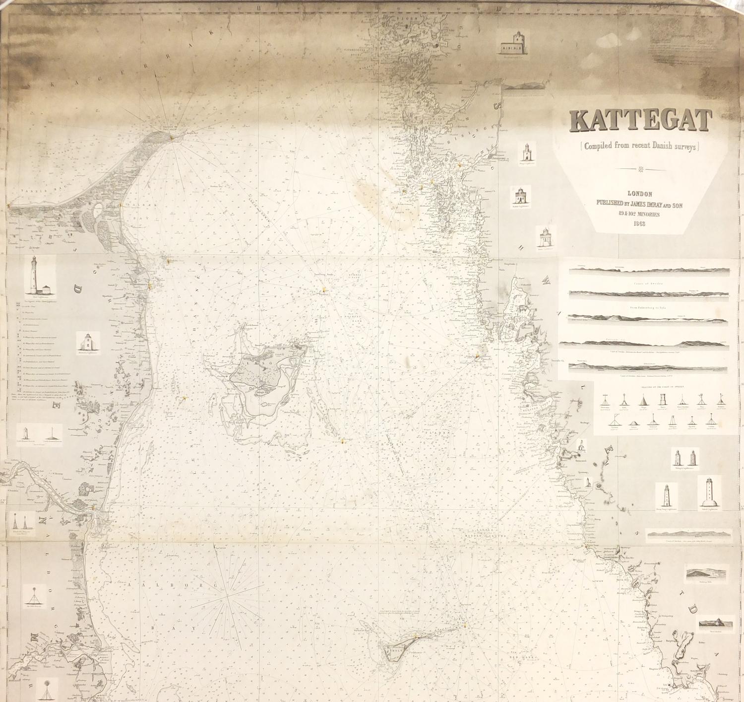 Three 19th century Nautical Charts comprising Kattegat compiled from recent Danish surveys published - Image 12 of 13