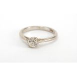 18ct white gold diamond solitaire ring, size O, approximate weight 3.7g :For Further Condition