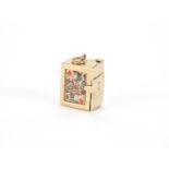 9ct gold pack of playing cards charm, 1.5cm in length, approximate weight 4.4g : For Further